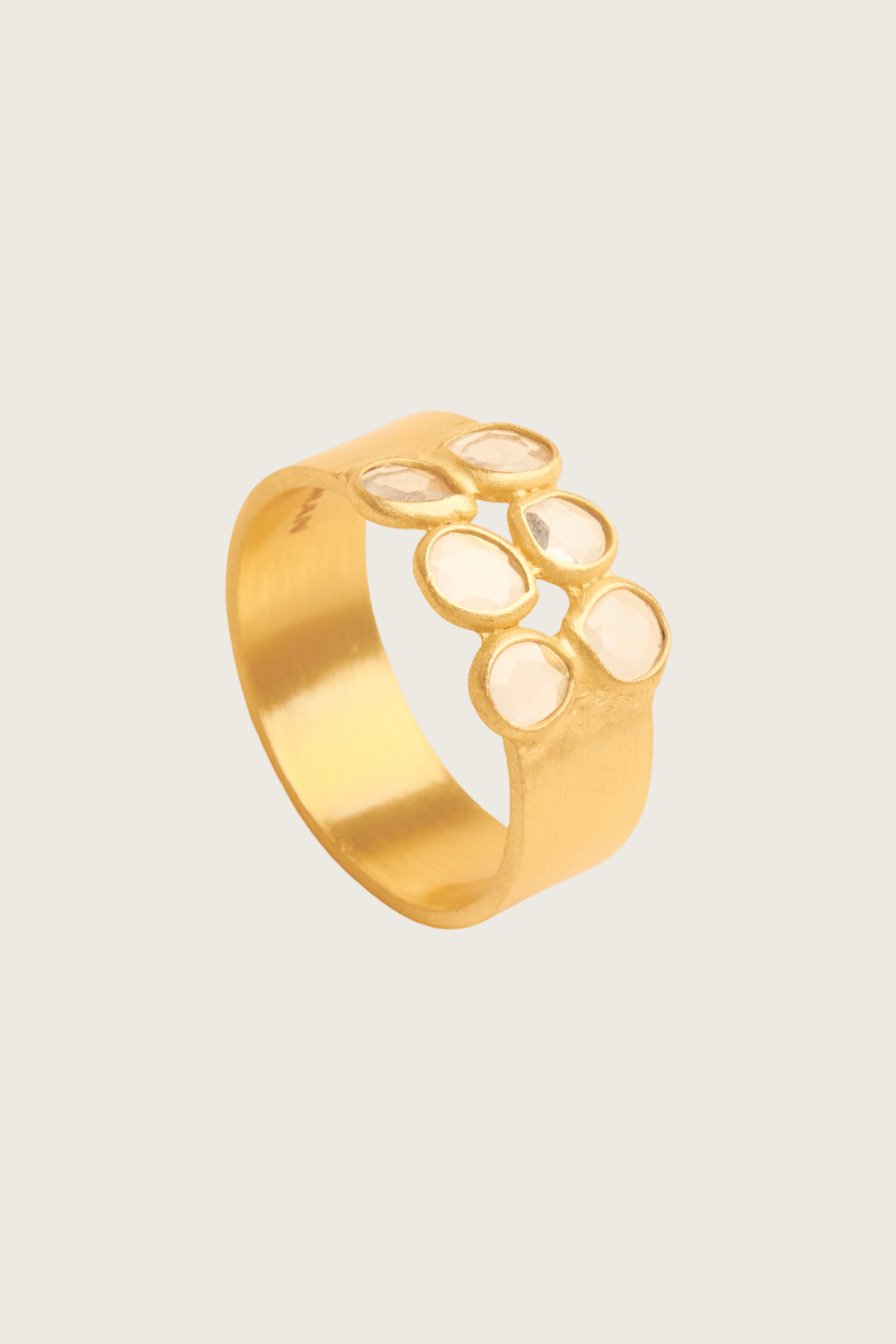 Illius 18K Recycled Fine Gold Plated Polki Diamond Ring