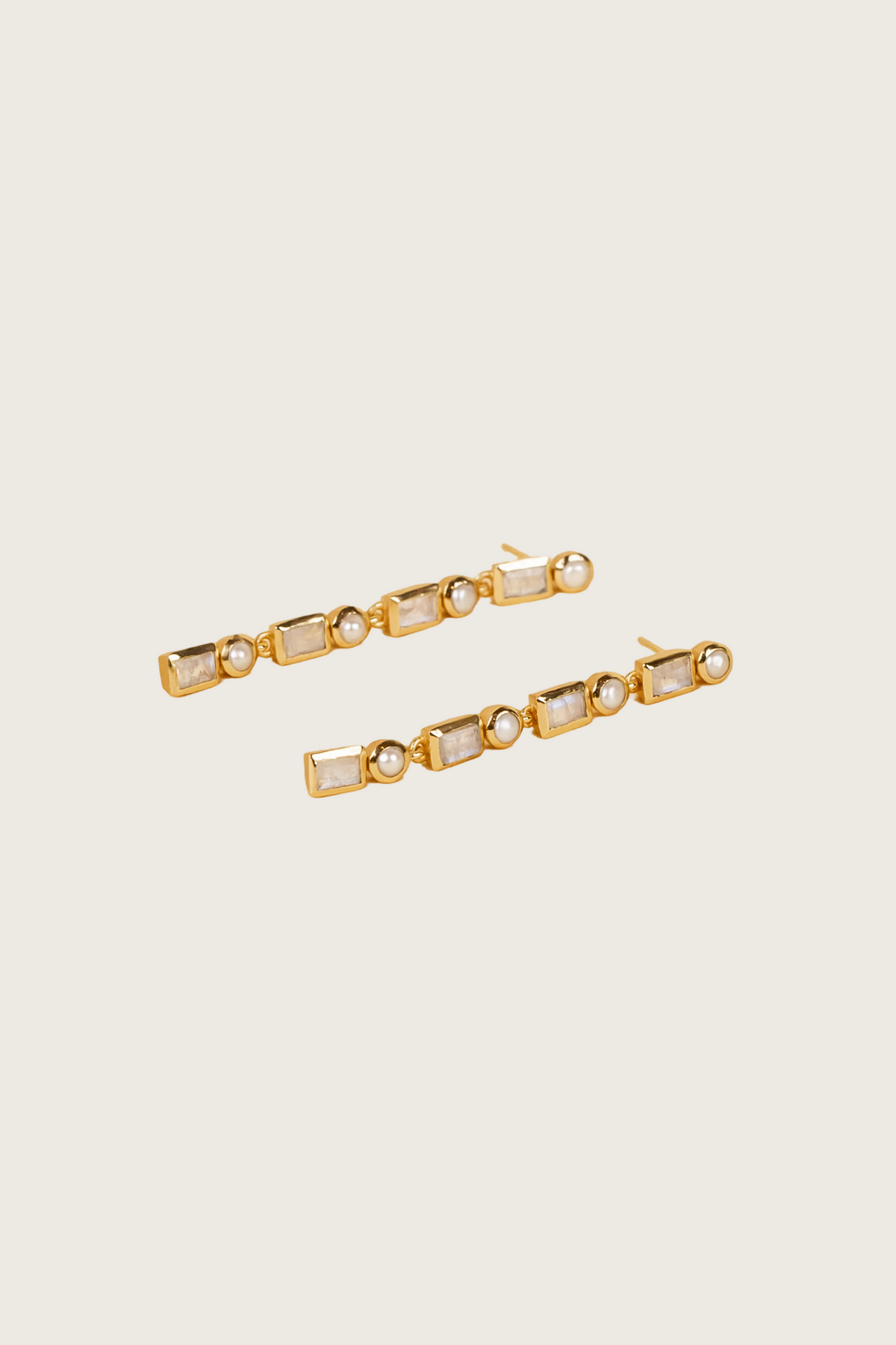 Luméra 18K Recycled Fine Gold Plated Morganite / Strawberry Quartz Earrings - 925 Silver Posts