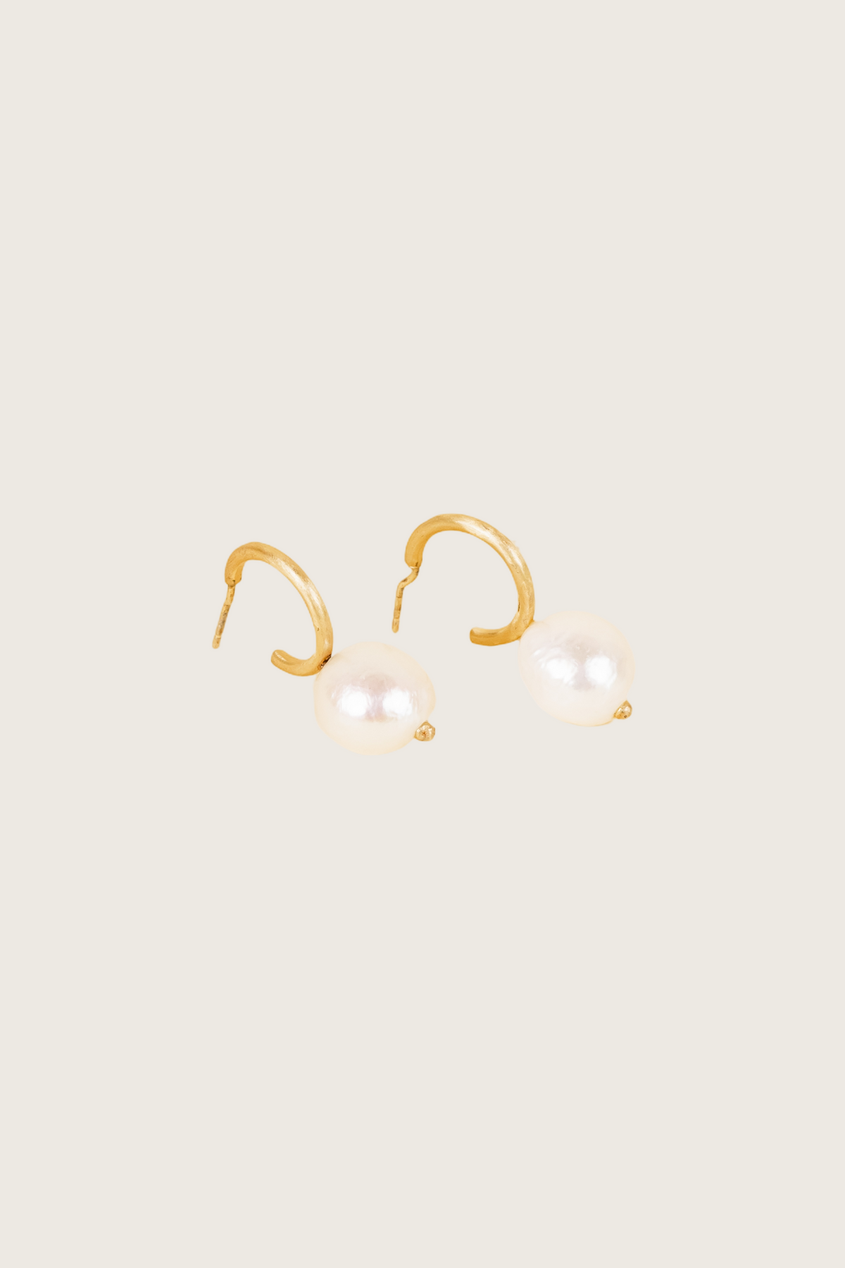 Matua 18K Recycled Fine Gold Plated Freshwater Pearl Earrings - 925 Silver Posts