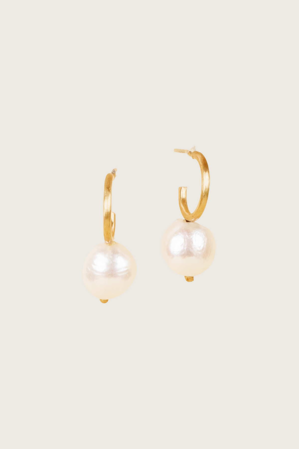 Matua 18K Recycled Fine Gold Plated Freshwater Pearl Earrings - 925 Silver Posts
