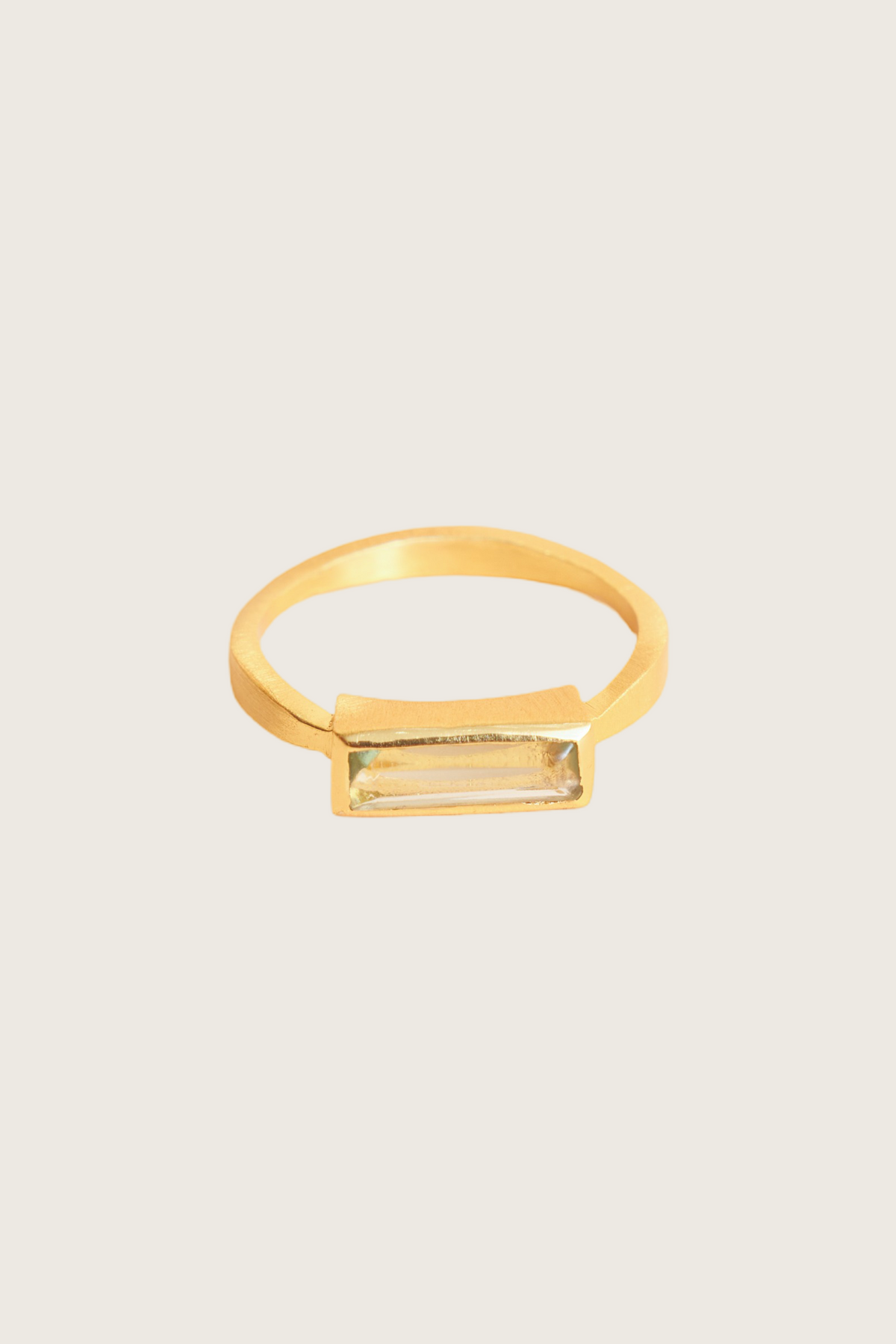 Najla 18K Recycled Fine Gold Plated Green Amethyst Ring