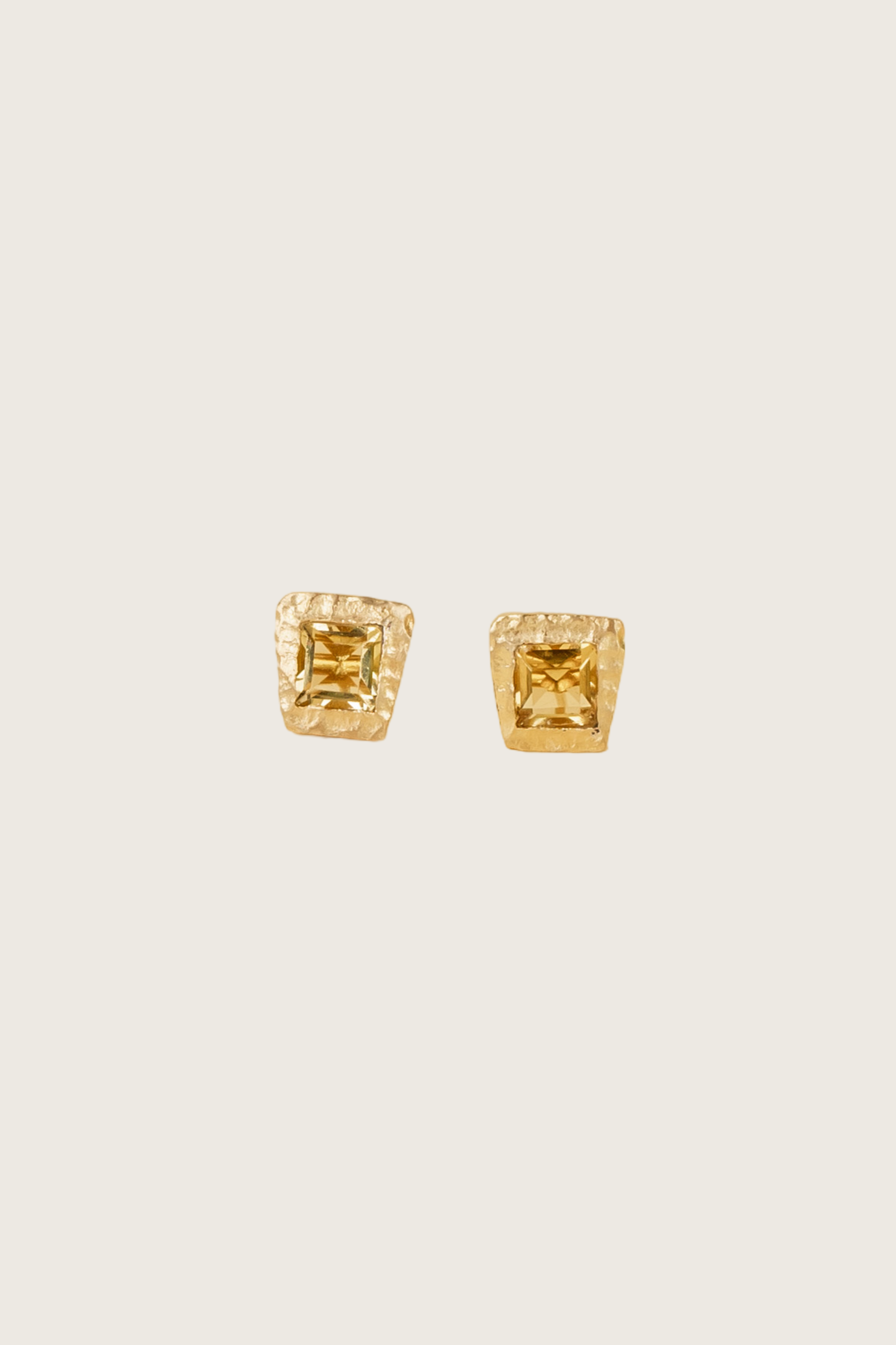 Solis 18K Recycled Fine Gold Plated Citrine Earrings - 925 Silver Posts