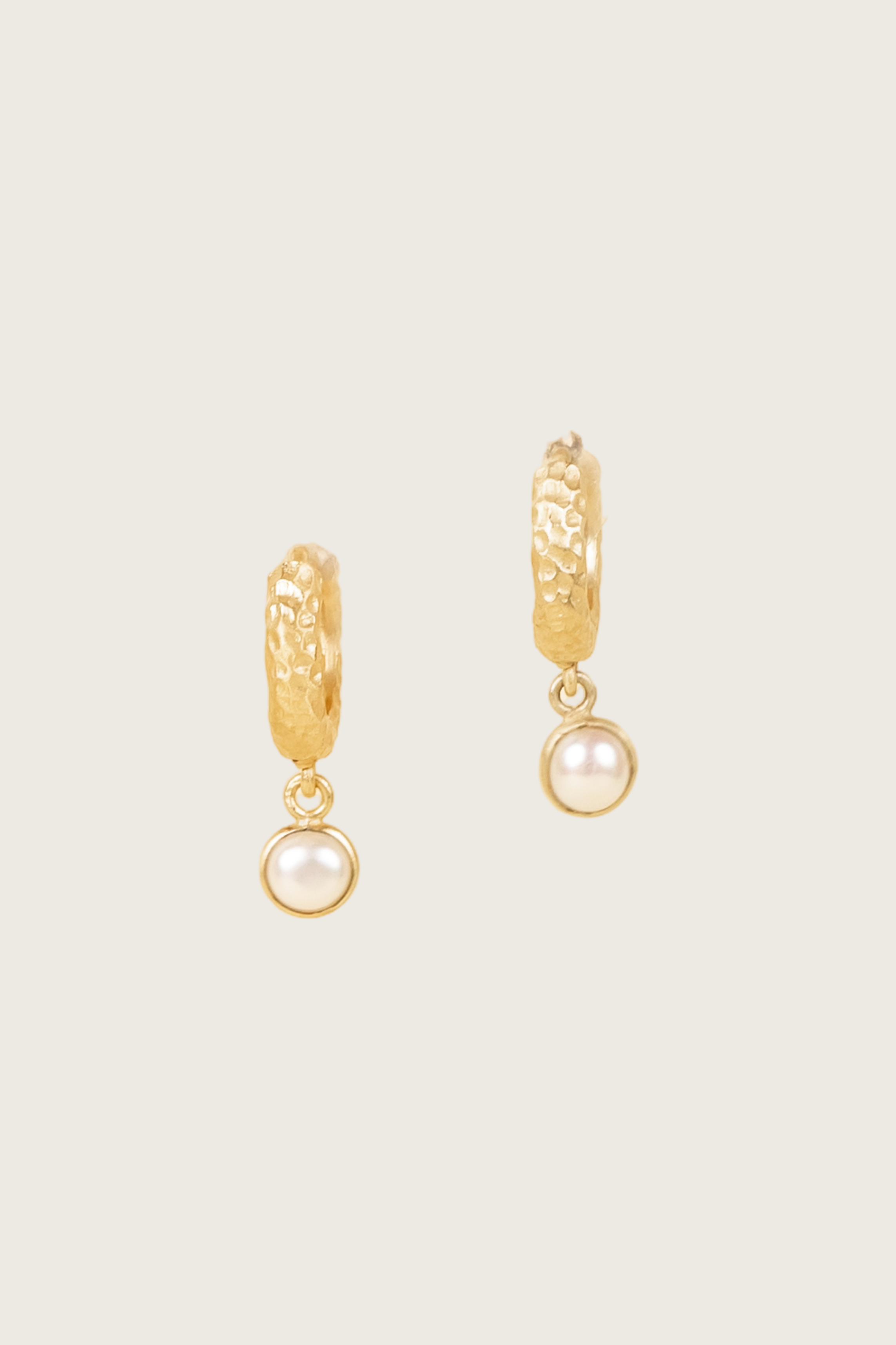 Tira 18K Recycled Fine Gold Plated White Pearl Earrings - 925 Silver Posts
