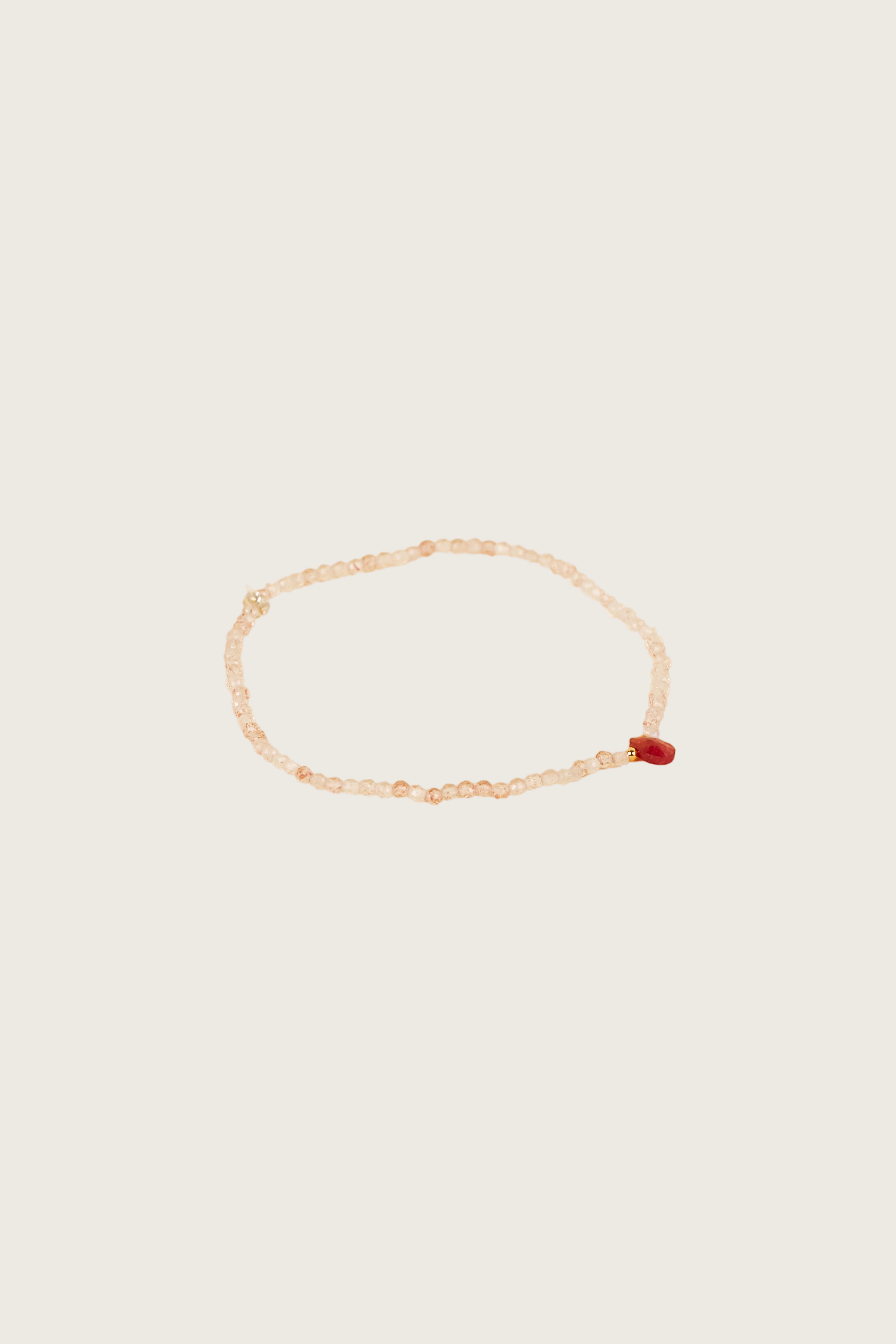 Trahir 14K Gold Inlay Rose Quartz / Crystal Bracelet