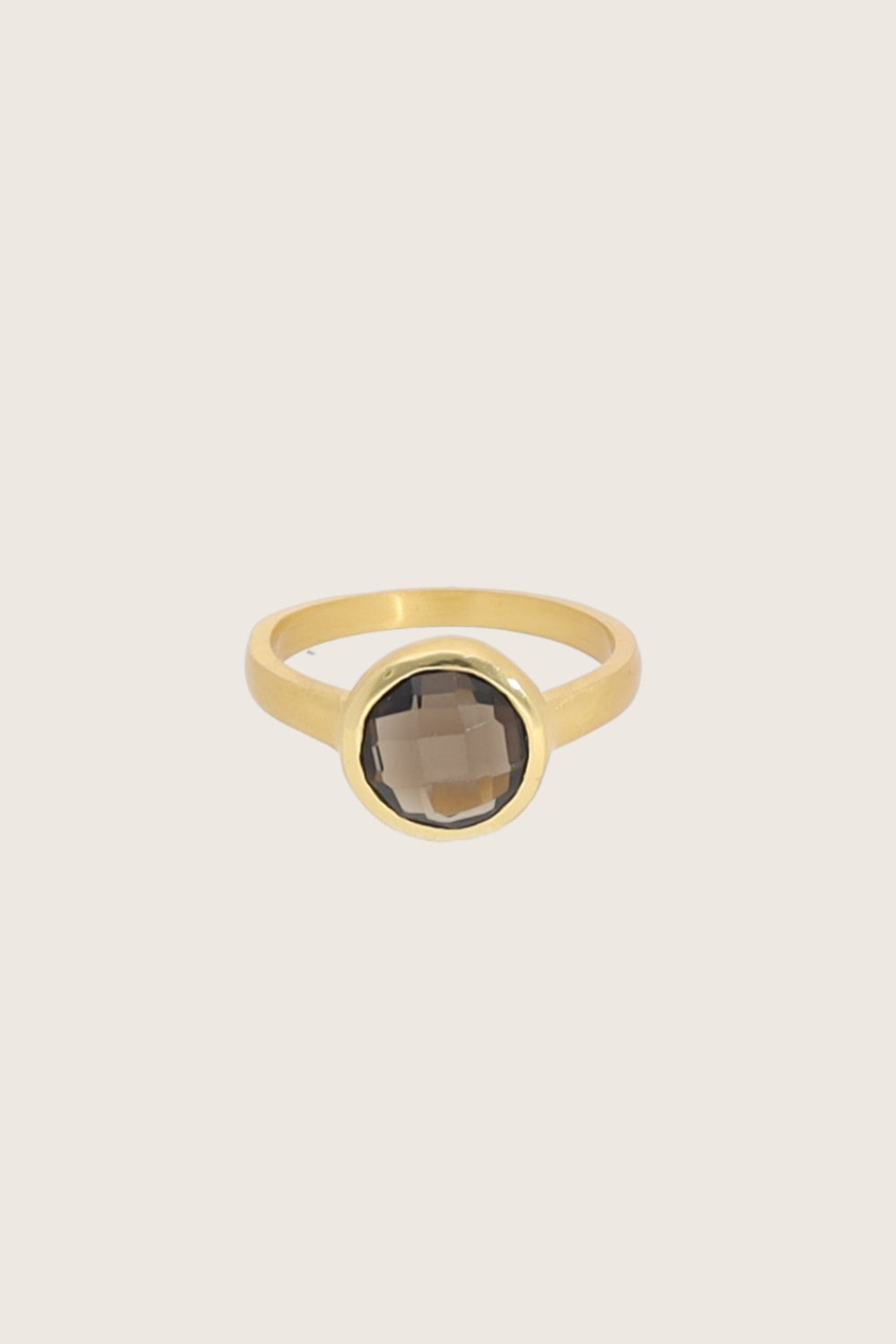 Lysar 18K recycelter Feingold plattierter Ring, Rauchiger Topas