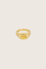 Anello con Citrino Placcato in Oro Fine Riciclato 18K Lustrae