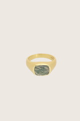 Anello in Labradorite Placcato Oro Fine 18K Riciclato Lustrae