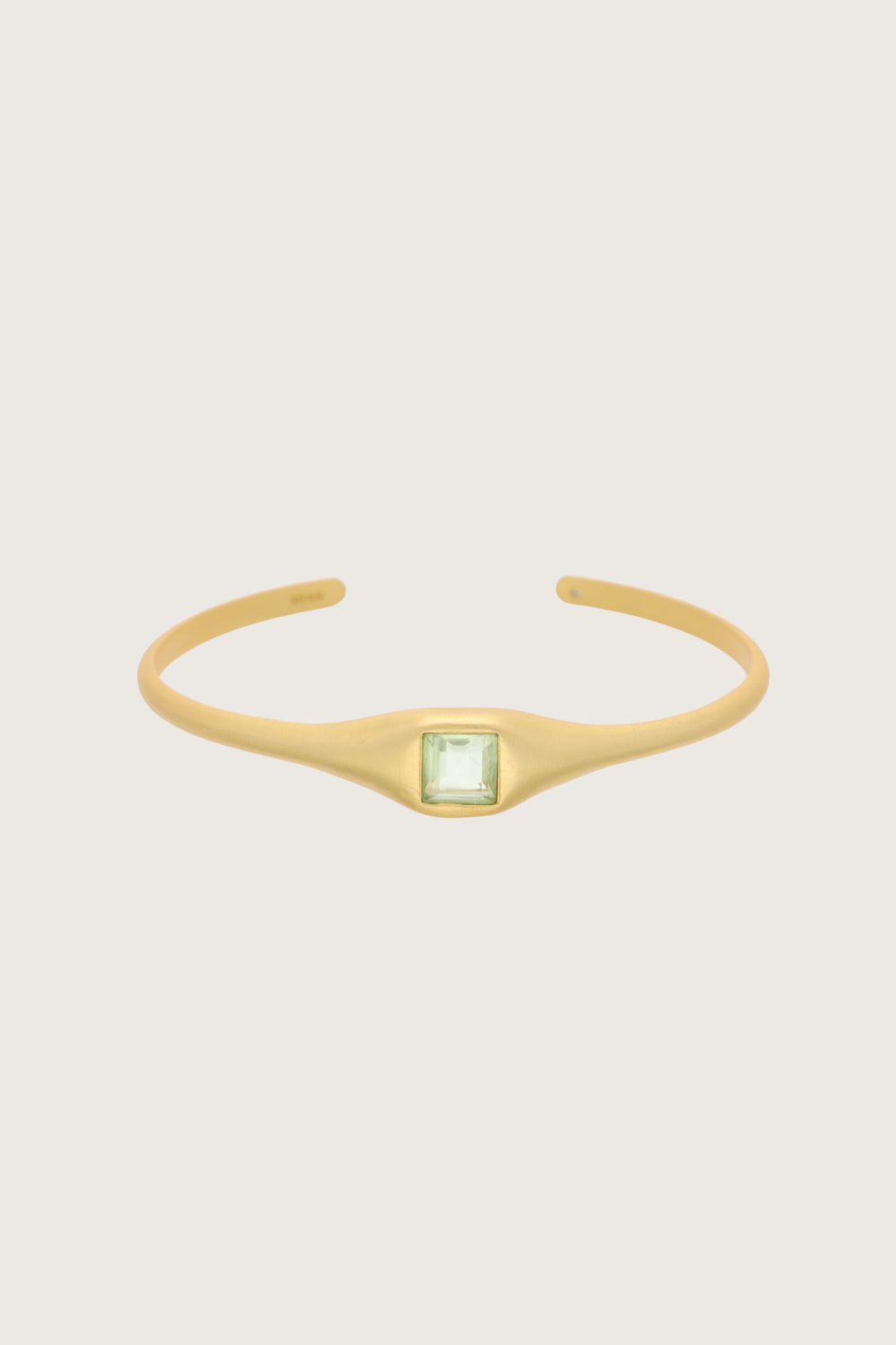 Bracciale Leher con ametista verde, placcato in oro fino riciclato 18K, con ametista verde