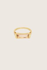 Anillo Geam de morganita chapado en oro fino reciclado de 18K