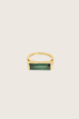 Geam 18K recycelter Feingold plattierter Ring mit grünem Turmalin