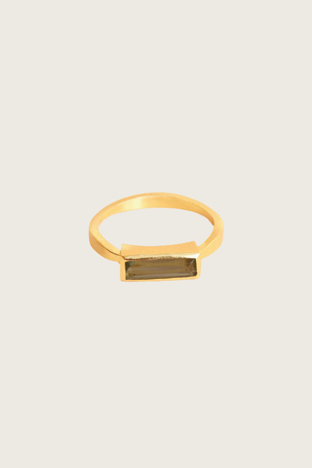 Najla 18K Recycled Fine Gold Plated Ring, Smoky Topaz