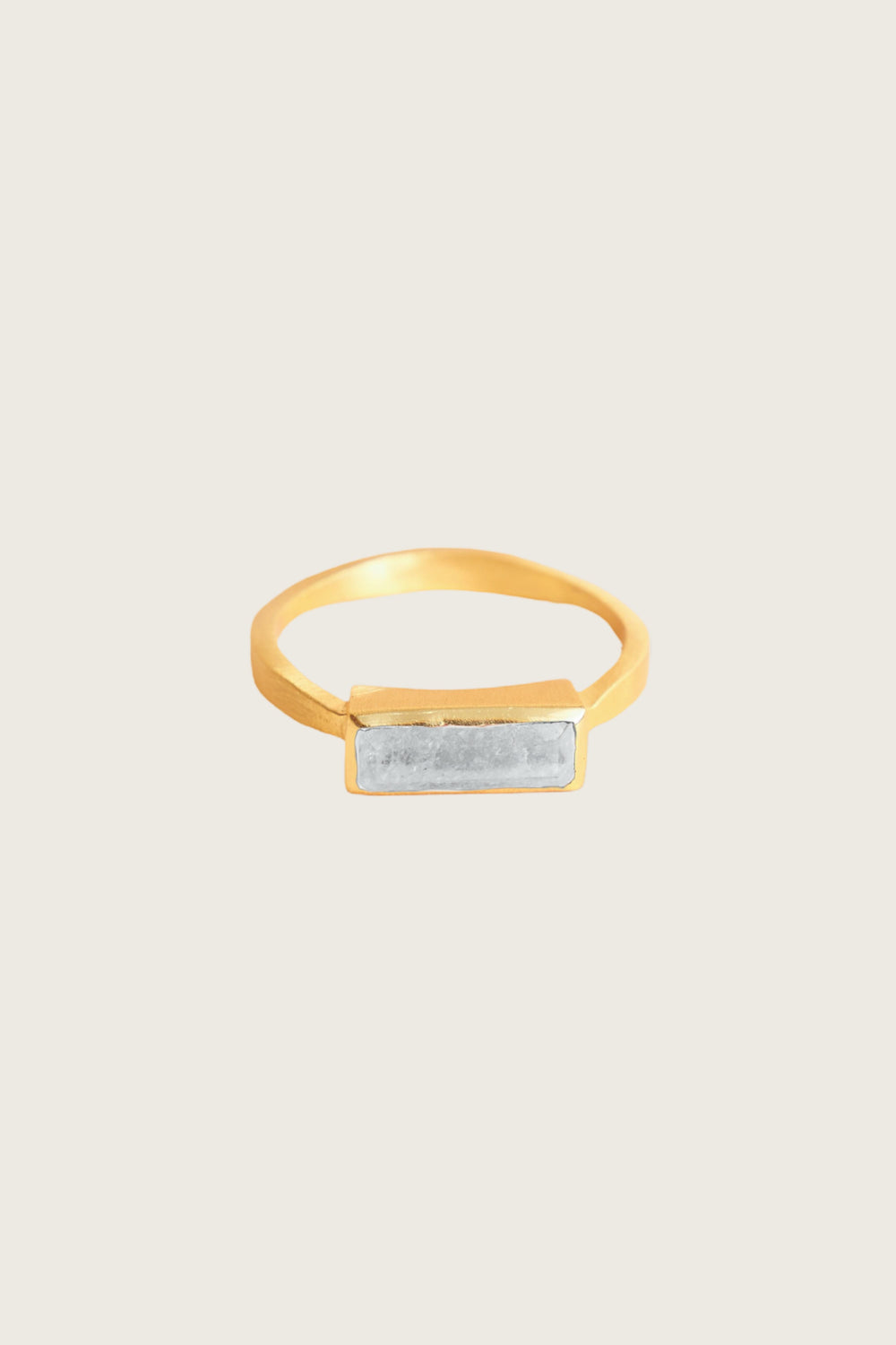Najla 18K Recycled Fine Gold Plated Ring, Rainbow Moonstone