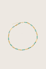 Collar Fiora chapado en oro fino reciclado de 18K, con turmalina verde