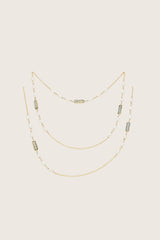 Taima 18K Recycled Fine Gold Plated Necklace, White Pearl / Labradorite
