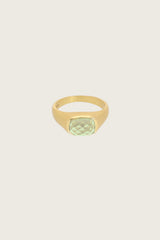 Anello con Ametista Verde Placcato in Oro Fine Riciclato 18K Lustrae