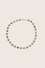 Collana Ellipsi placcata in oro fine riciclato 18K, Labradorite