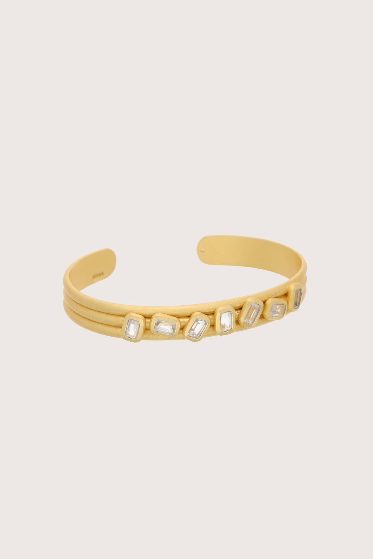 Bracciale Bagian con pietre multicolori, placcato in oro fino riciclato 18K, multicolore