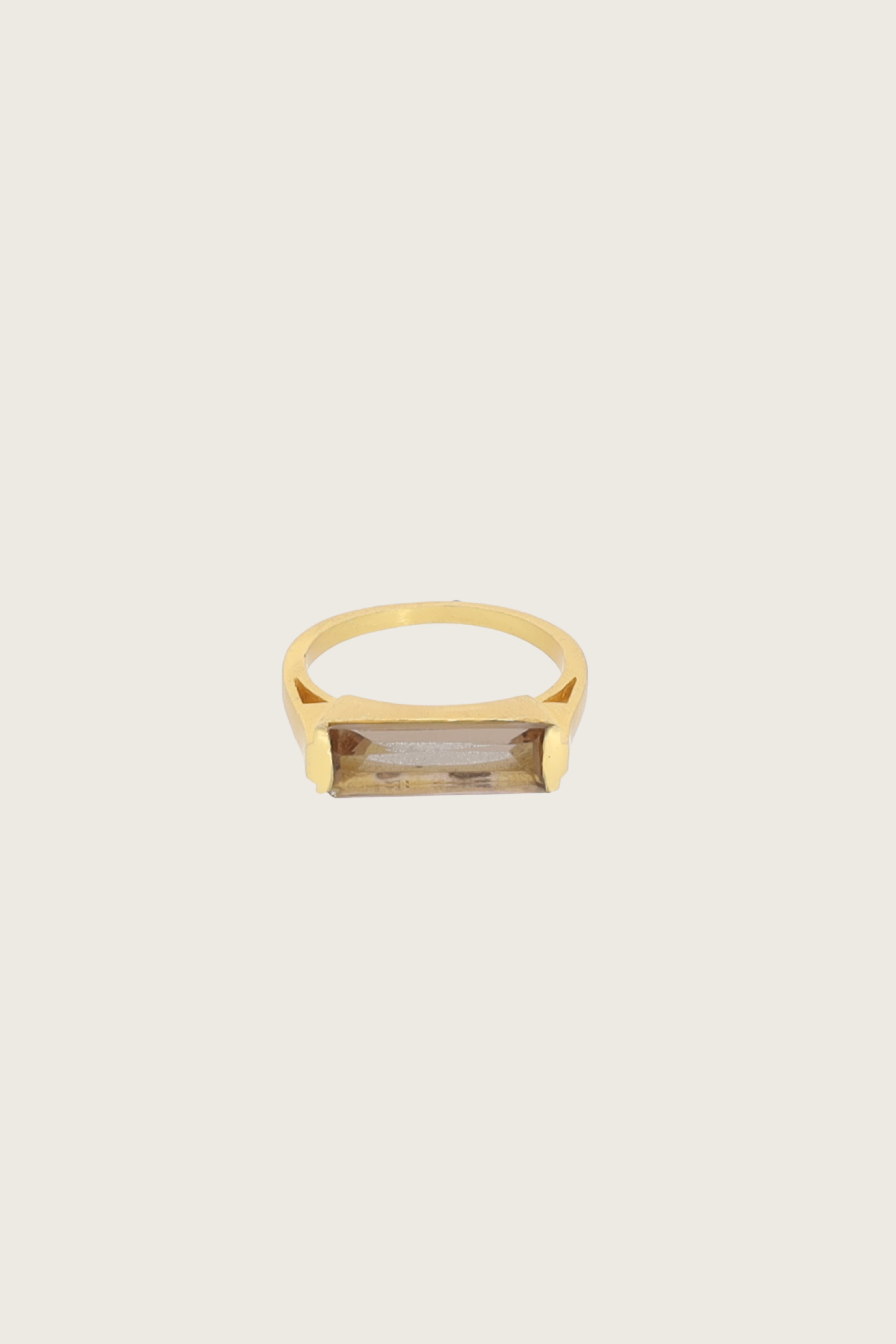 Geam 18K Recycled Fine Gold Plated Smoky Topaz Ring
