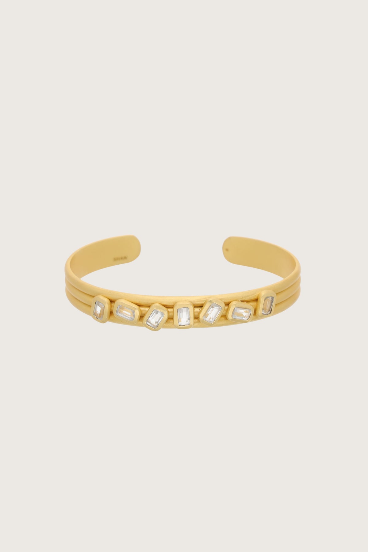 Bracciale Bagian con pietre multicolori, placcato in oro fino riciclato 18K, multicolore