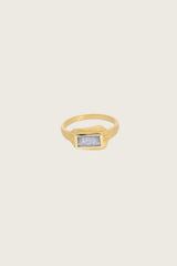 Caelia 18K recycelter Feingold plattierter Labradorit-Ring