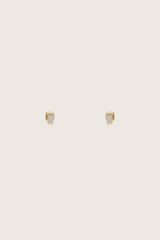 Siniu 18K Recycled Fine Gold Plated Earrings - 925 Silver Posts, Rainbow Moonstone