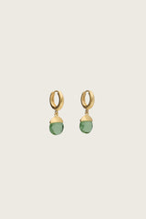 Tirua 18K Recycled Fine Gold Plated Earrings, Green Tourmaline