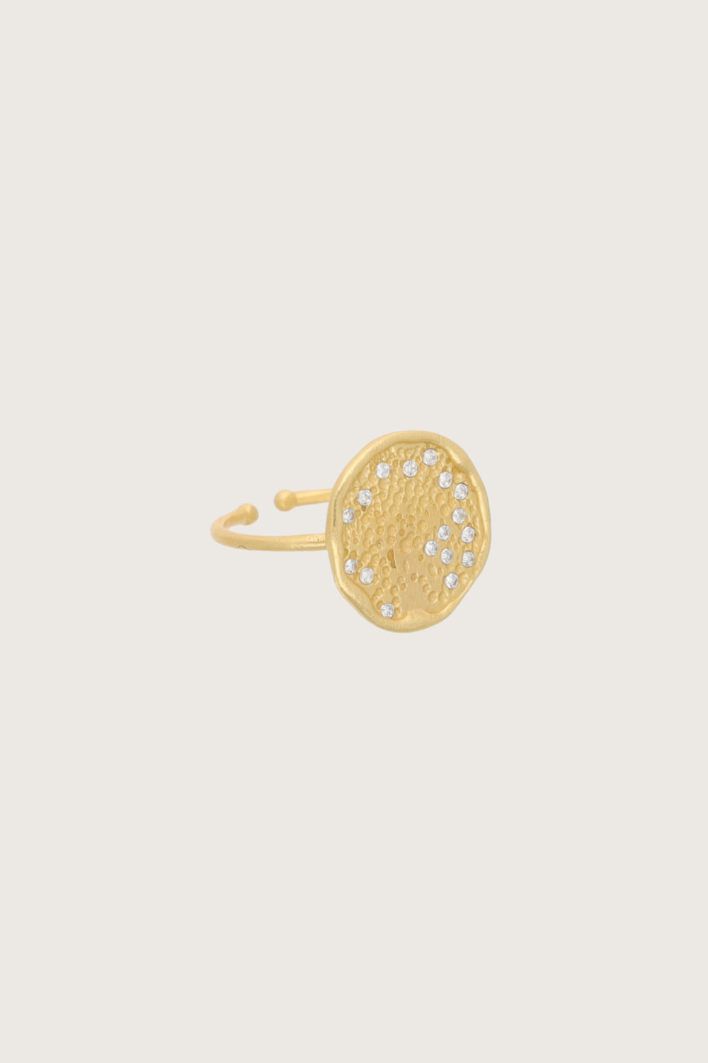 Anello Nyepi con diamante polki placcato in oro fino riciclato 18K