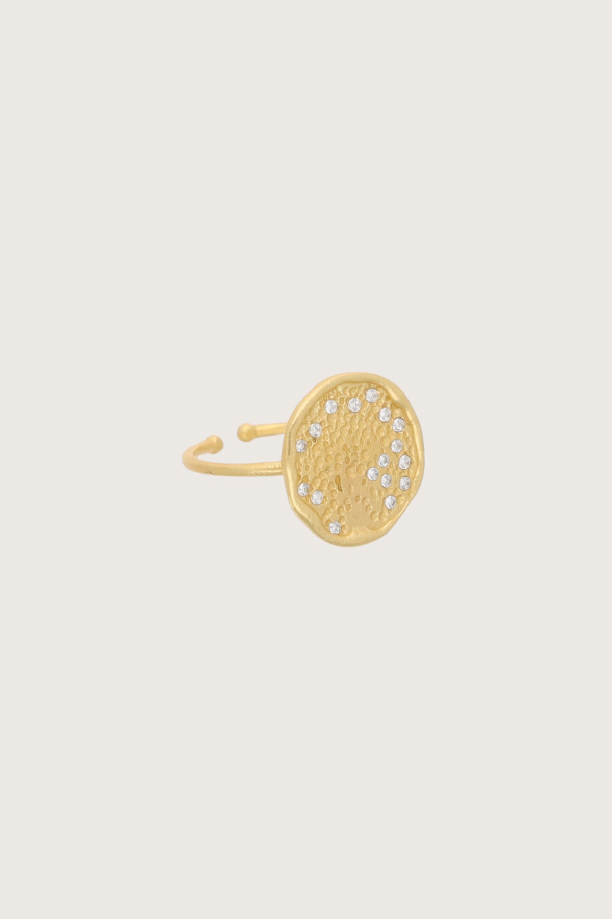 Anello Nyepi con diamante polki placcato in oro fino riciclato 18K