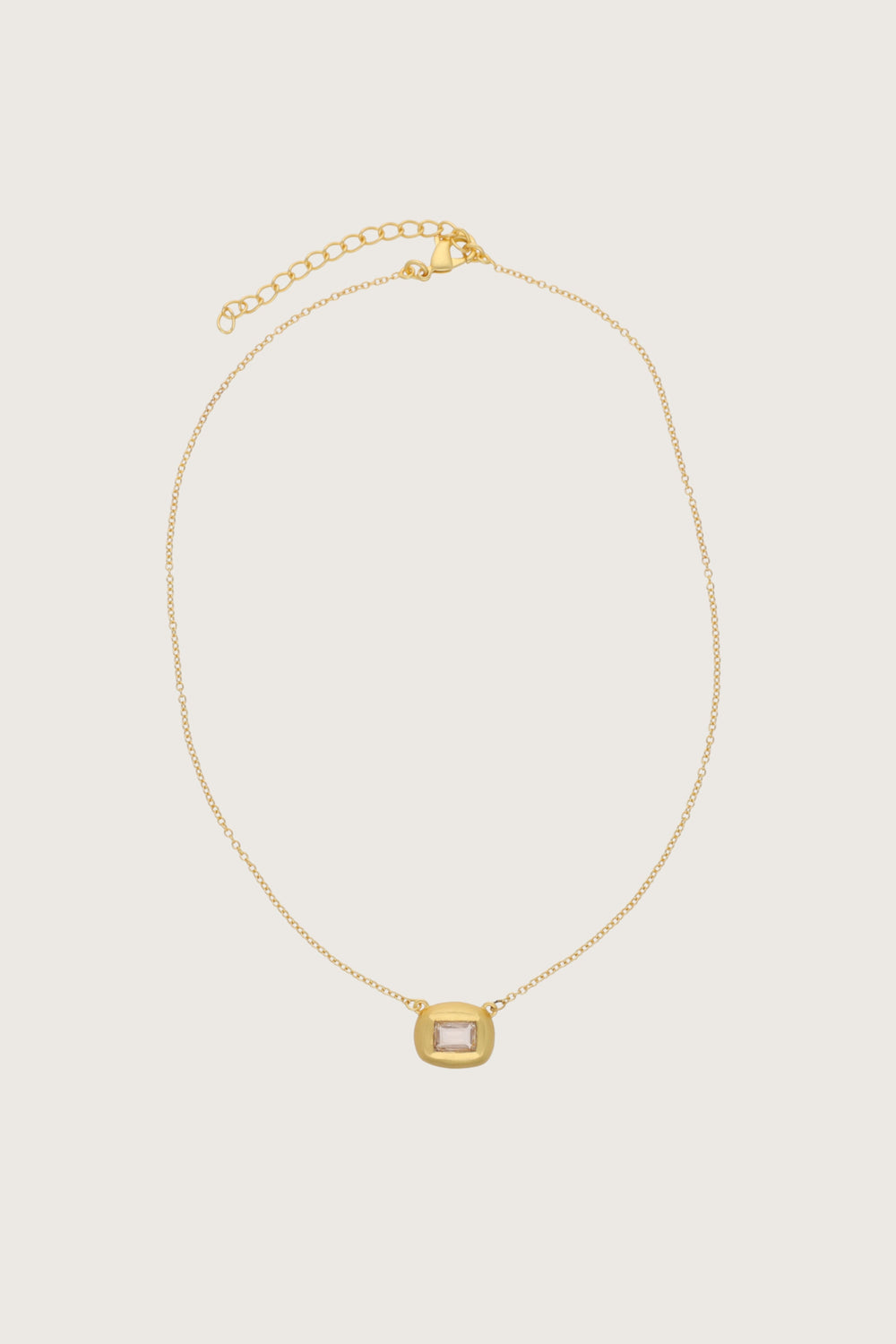 Collana Leher in morganite, placcata in oro fino riciclato 18K, morganite