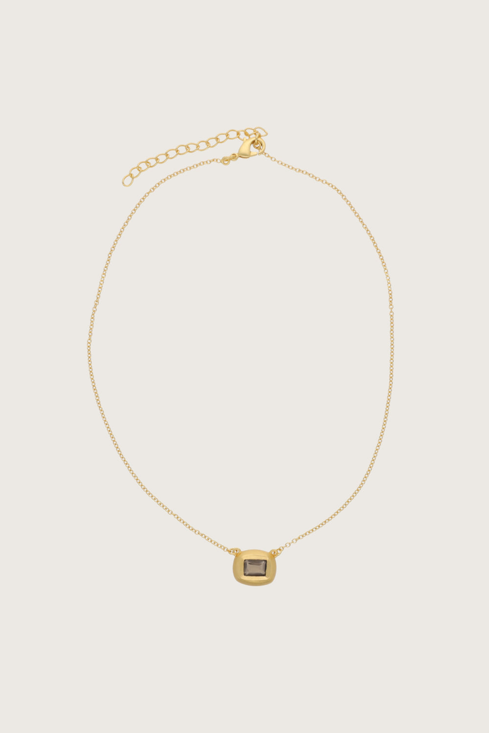 Collar Leher de topacio ahumado chapado en oro fino reciclado de 18K con topacio ahumado