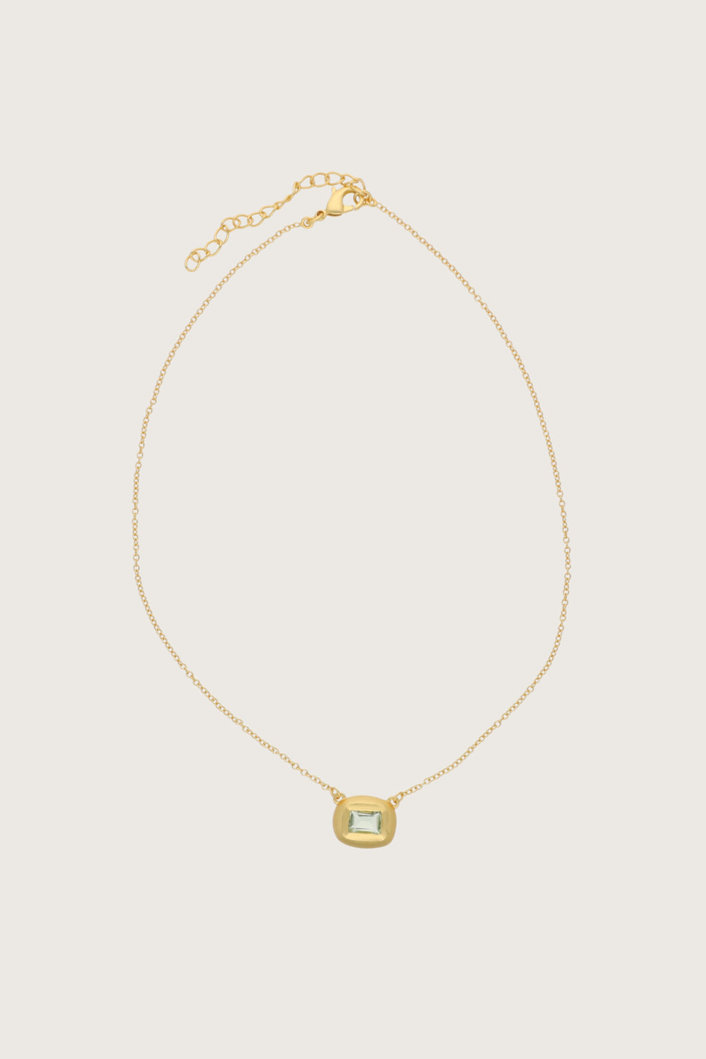 Collana Leher in ametista verde, placcata in oro fino riciclato 18K, ametista verde