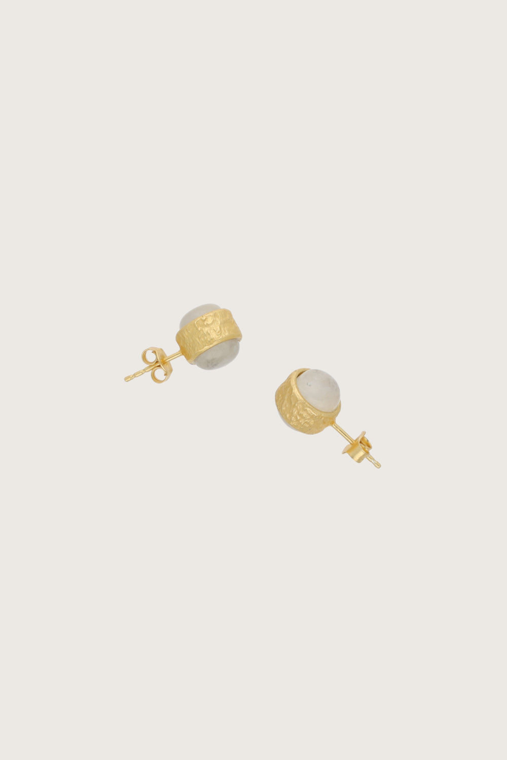 Nusa Peach Moonstone Earrings 18K Recycled Fine Gold Plated Peach Moonstone