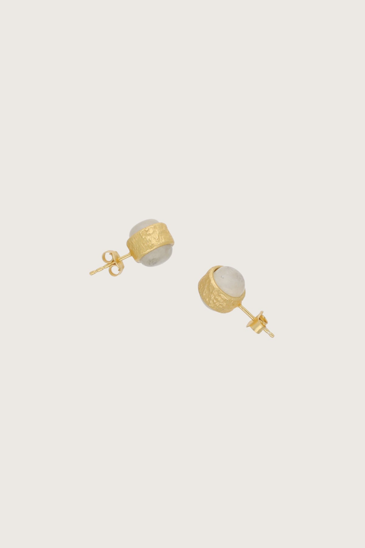 Nusa Peach Moonstone Earrings 18K Recycled Fine Gold Plated Peach Moonstone