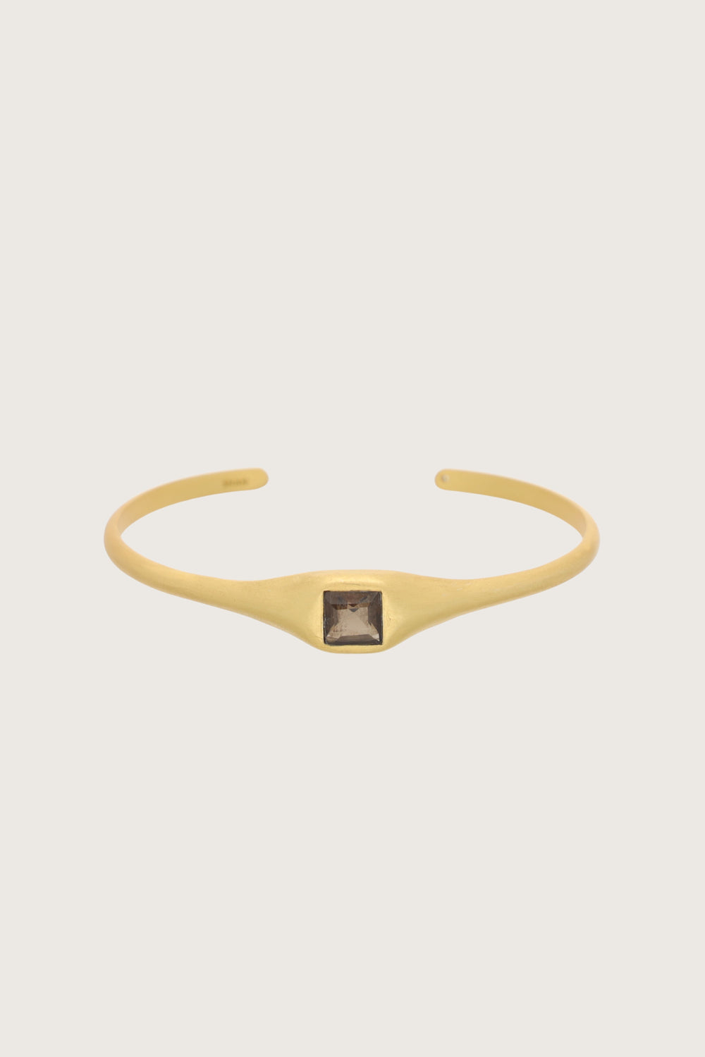 Pulsera Leher de topacio ahumado chapada en oro fino reciclado de 18K con topacio ahumado
