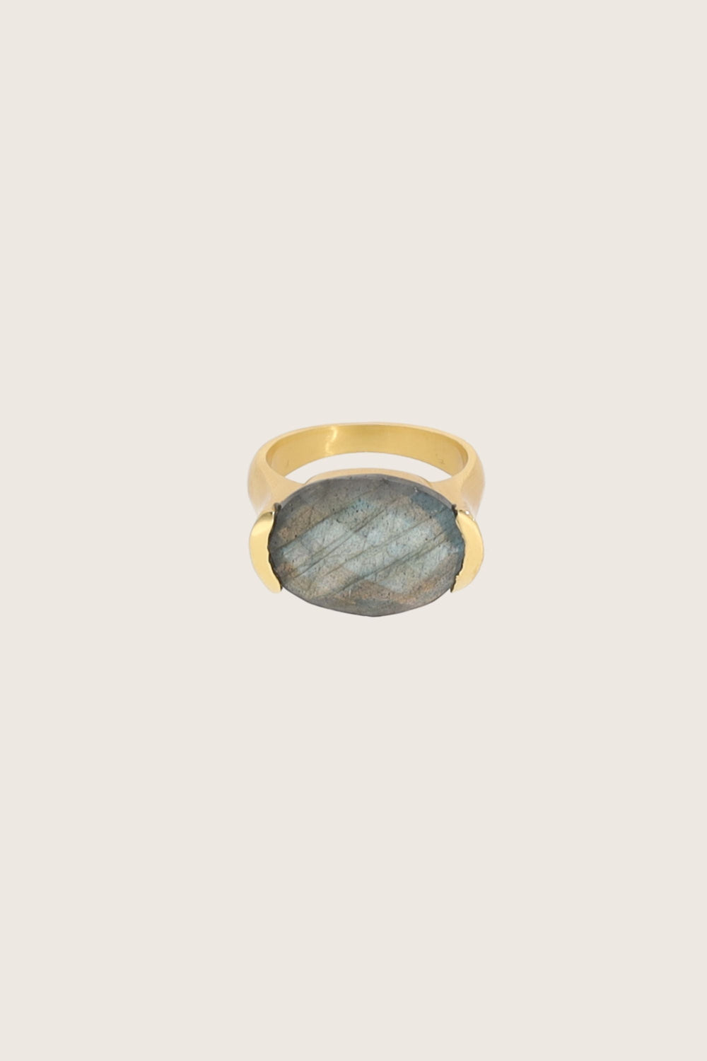Ashni 18K Recycled Fine Gold Plated Rings, Labradorite