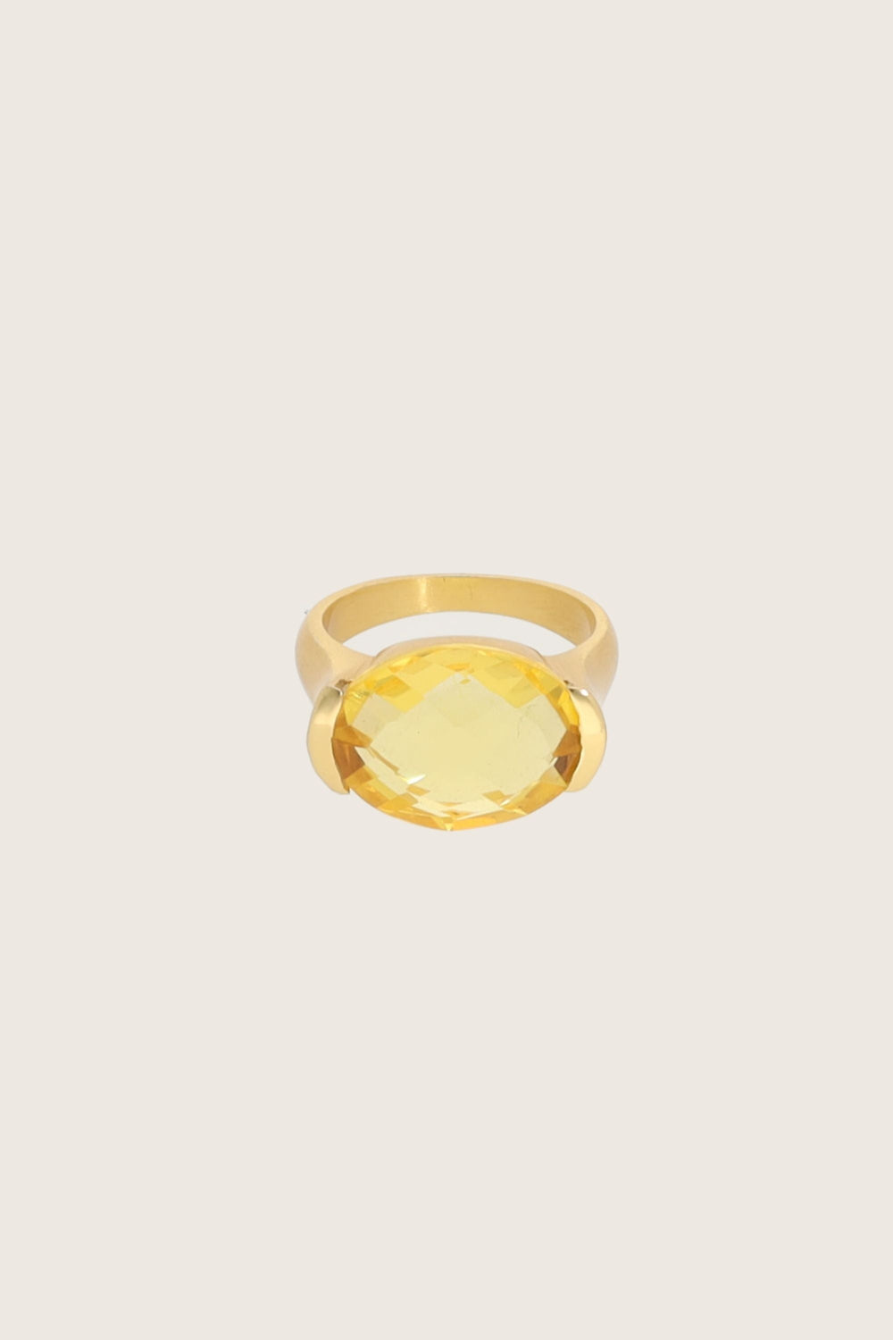 Ashni 18K Recycled Fine Gold Plated Rings, Citrine