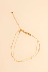 Posla 14K Gold Inlay Weiß Perlen Armband