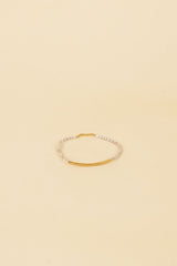 Josi 14K Gold Einlage Armband mit grauer Perle