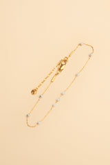 Yusi 14K Gold Einlage Armband mit grauer Perle
