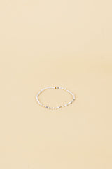 Pulsera Kari con incrustación de oro de 14 quilates, perla blanca y gema Mano blanca