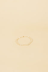Kari 14K Gold Einlage Weißer Perle & Gelber Mano Edelstein Armband