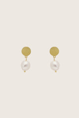 Imiri 18K Recycled Fine Gold Plated - 925 Silver Posts, Freshwater Pearl