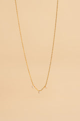 Jouta 14K Gold Inlay White Pearl Necklace