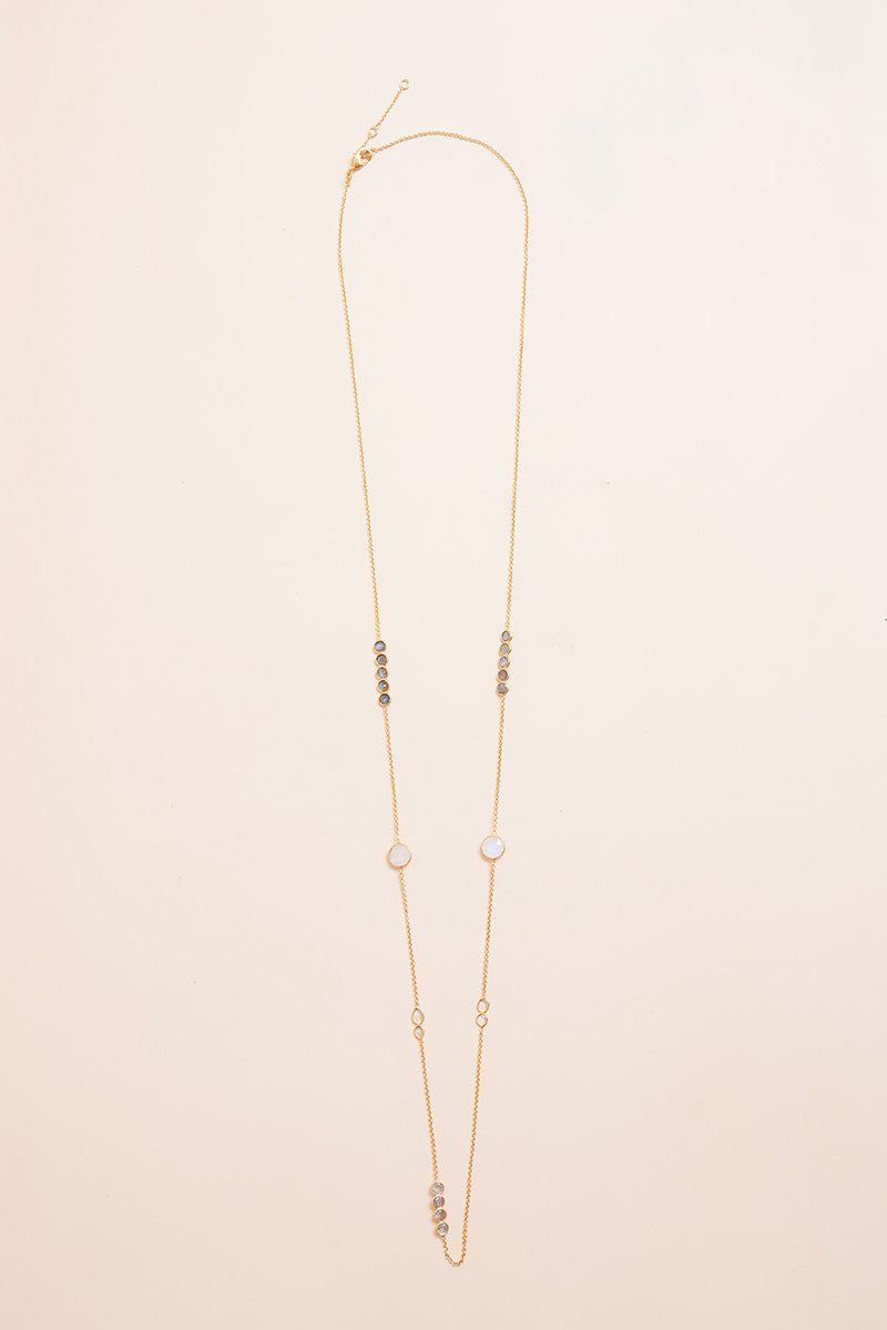 Kazin 18K Recycled Fine Gold Plated Rainbow Moonstone Necklace