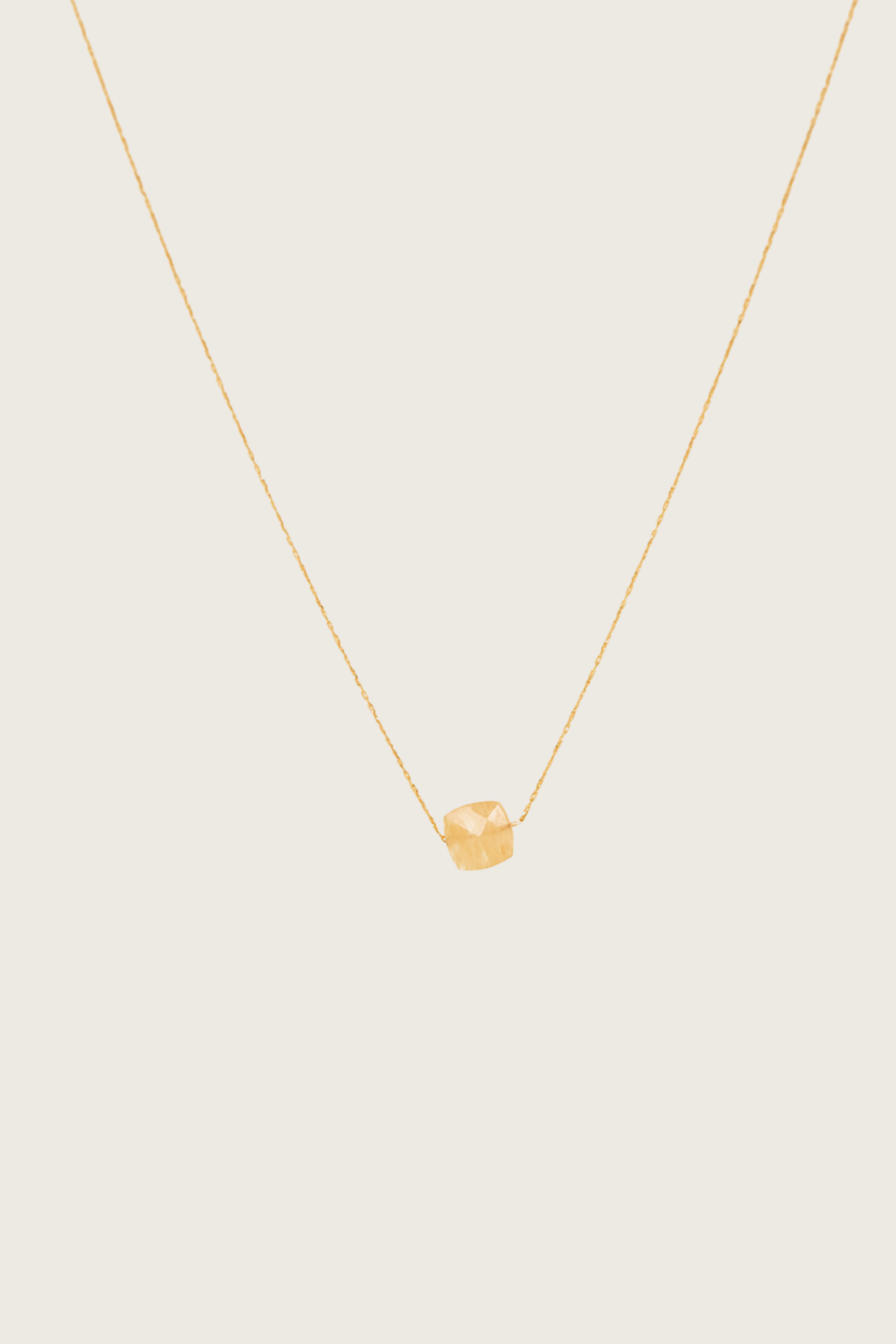 Jimini 14K Gold Inlay Citrine Necklace