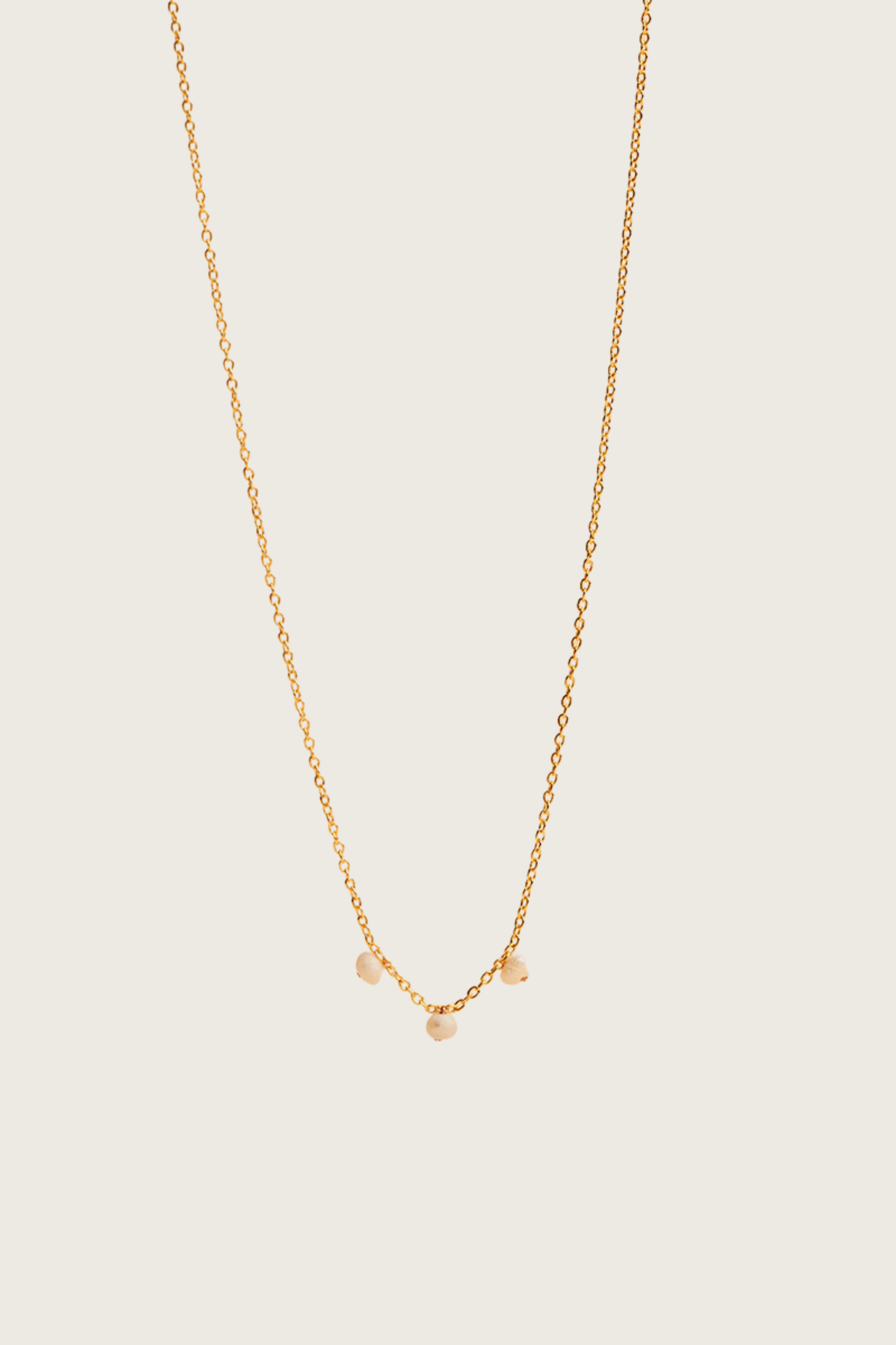 Jouta 14K Gold Inlay White Pearl Necklace