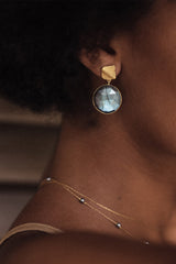 Posla 14K Gold Inlay Grey Pearl Necklace