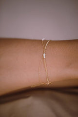 Jilwi 14K Gold Einlage Süßwasserperlen Armband