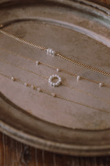 Yusi 14K Gold Einlage Weiß Perlen Armband