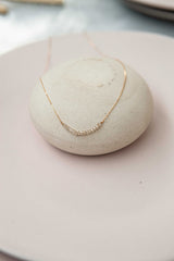 Osja 14K Gold Inlay Cream Crystal Necklace